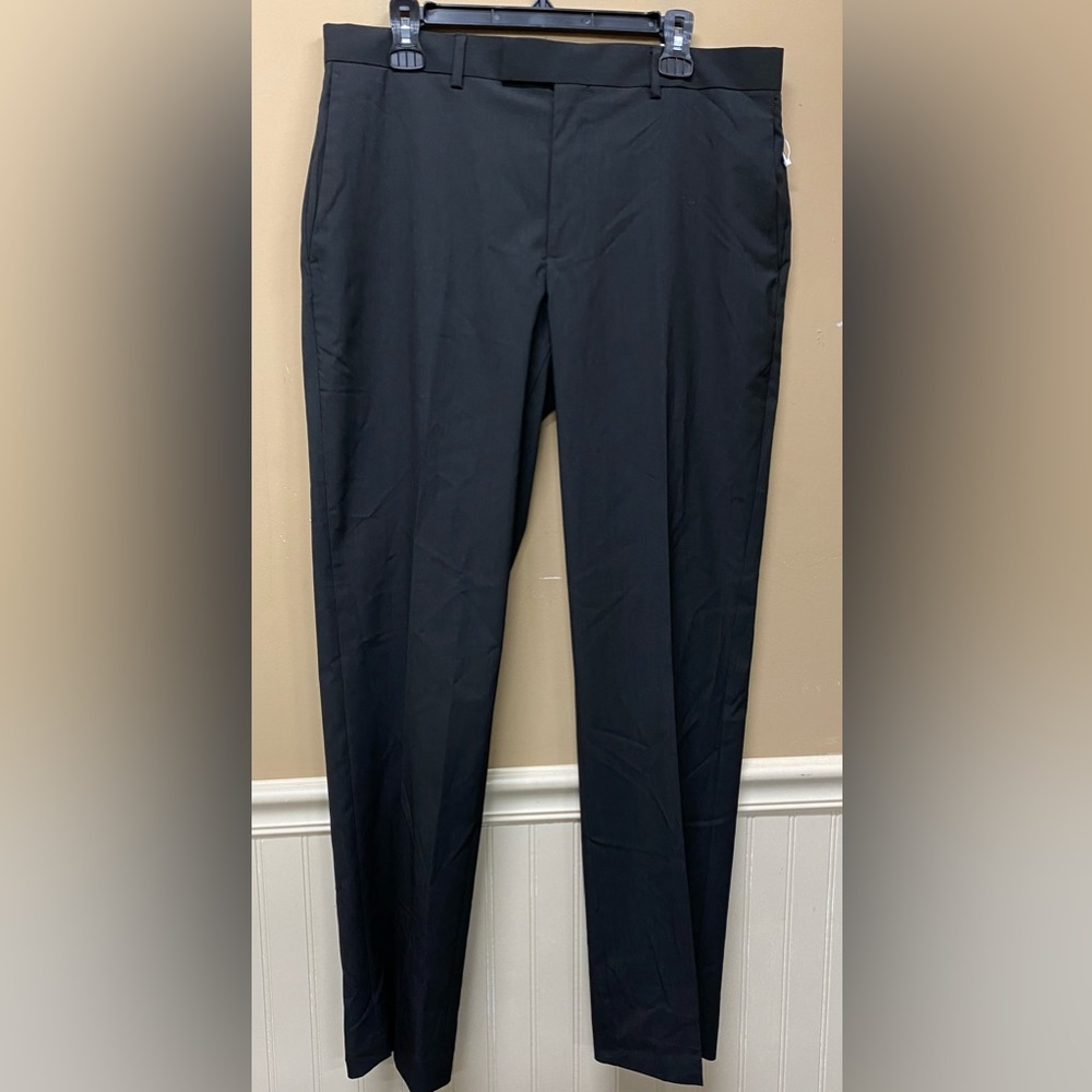 Axist Ultra Series Mens Dress Pants True Black Slim Fit Flat Front SZ 34x32 NWOT